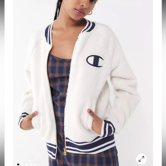 Shearling Champion Jersey jacket NWOT - Picture 2 of 7